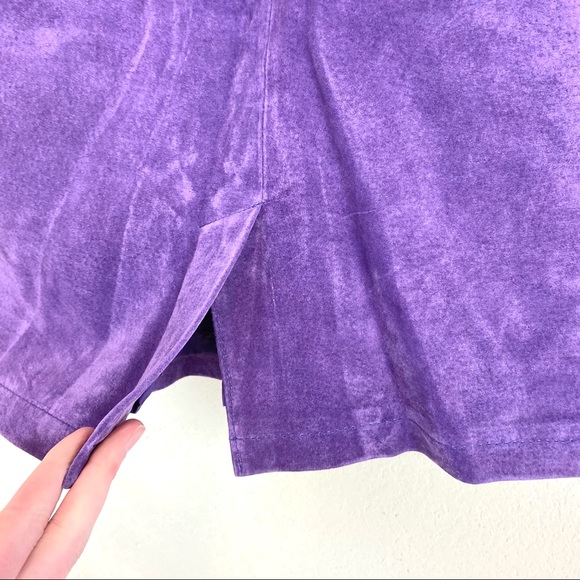 The Limited Skirt Purple Leather Pencil - Picture 4 of 11